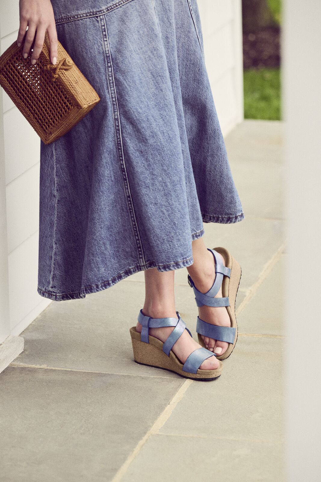 Sibyl Wedge Metallic Sandals