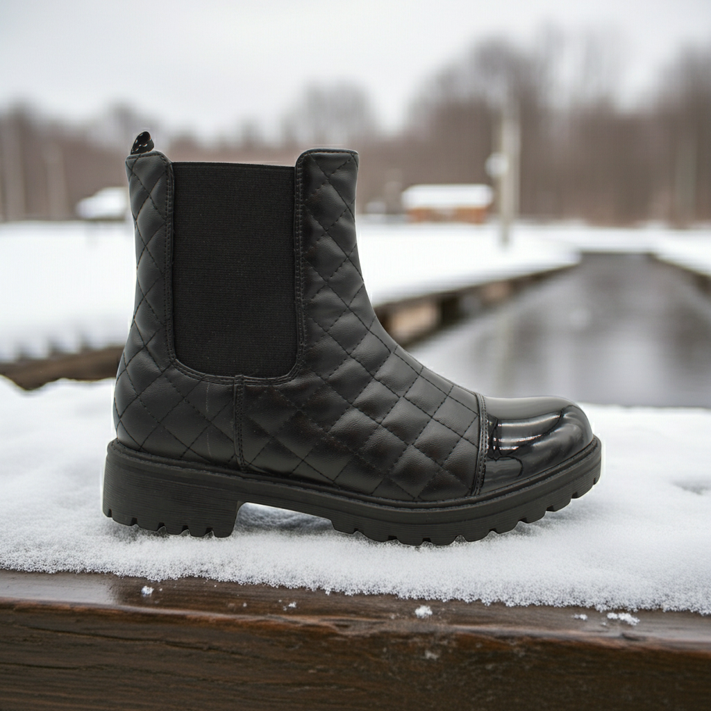 #F6980 Quilted Ankle Winter Boot