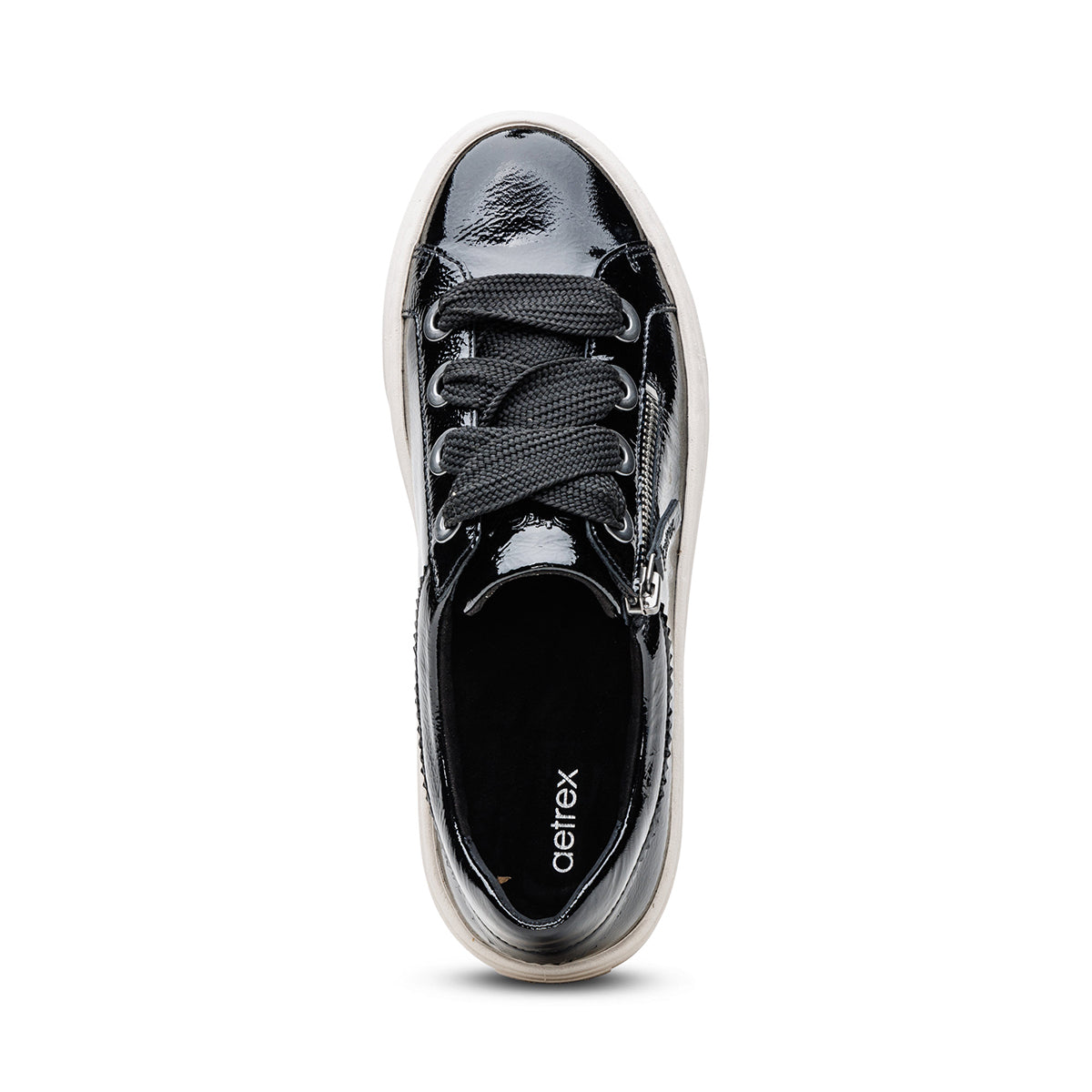 Aetrex Aubrey Arch Support Platform Sneaker in Black Patent