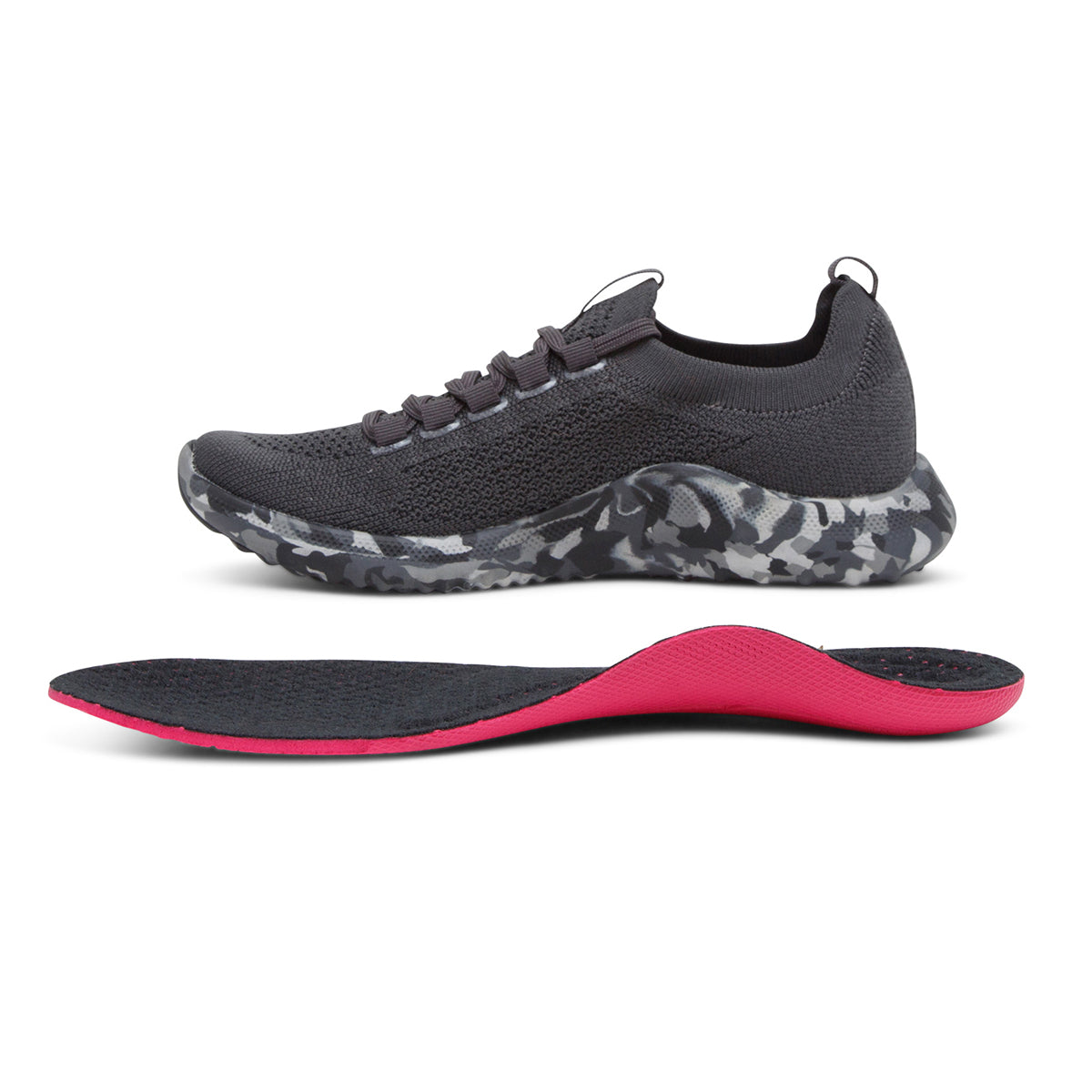 Aetrex Carly Women's Arch Support Sneakers In Charcoal Camo