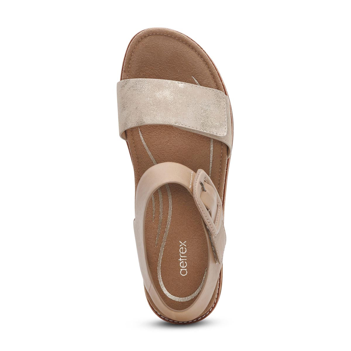 Aetrex Claire Women's Adjustable Strap Sandal – Champagne