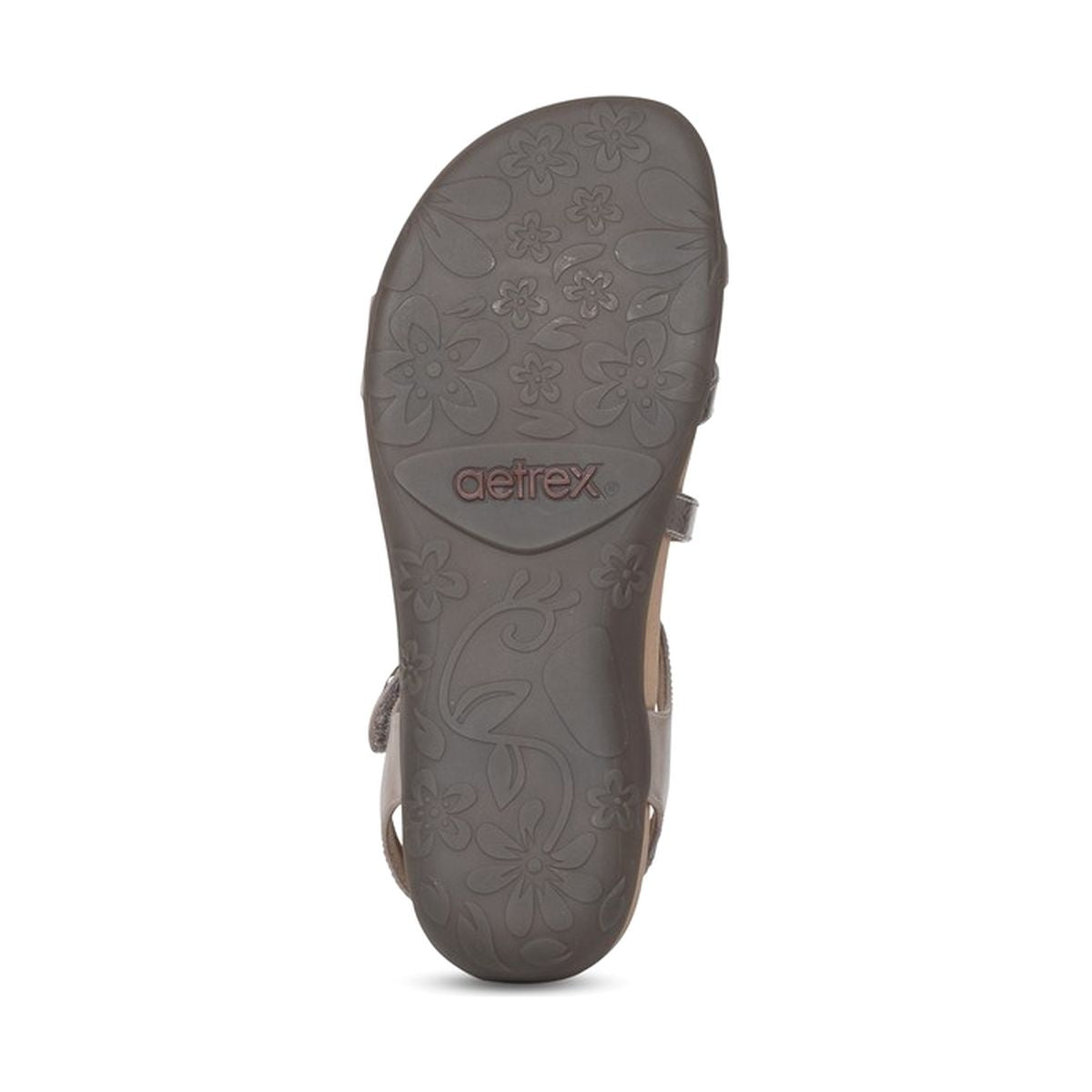 Aetrex Jess Women's Adjustable Quarter Strap Sandal in Smoke