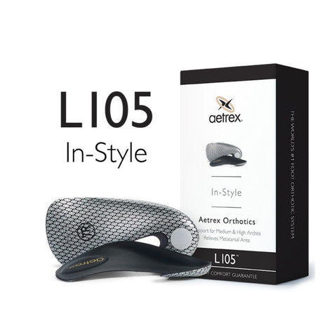 Men’s Aetrex Fashion Orthotic C/S shown in profile, with its sleek, low-profile design and subtle arch contouring—ideal for stylish shoes with no removable insole.