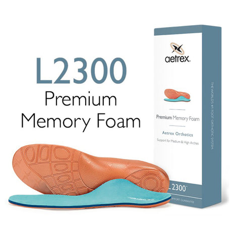 Men’s Aetrex Premium MFO Orthotic with sleek copper-brown antimicrobial microfiber top, enhanced forefoot memory foam padding, deep heel cup, and structured arch support for casual shoe comfort.