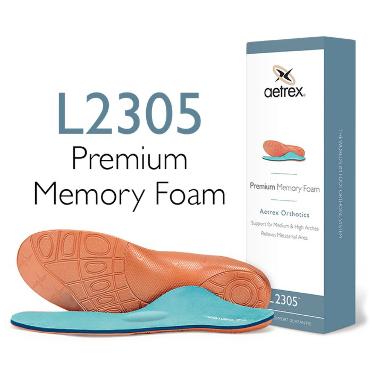 Aetrex Men's Premium Memory Foam Orthotics W/ Metatarsal Support