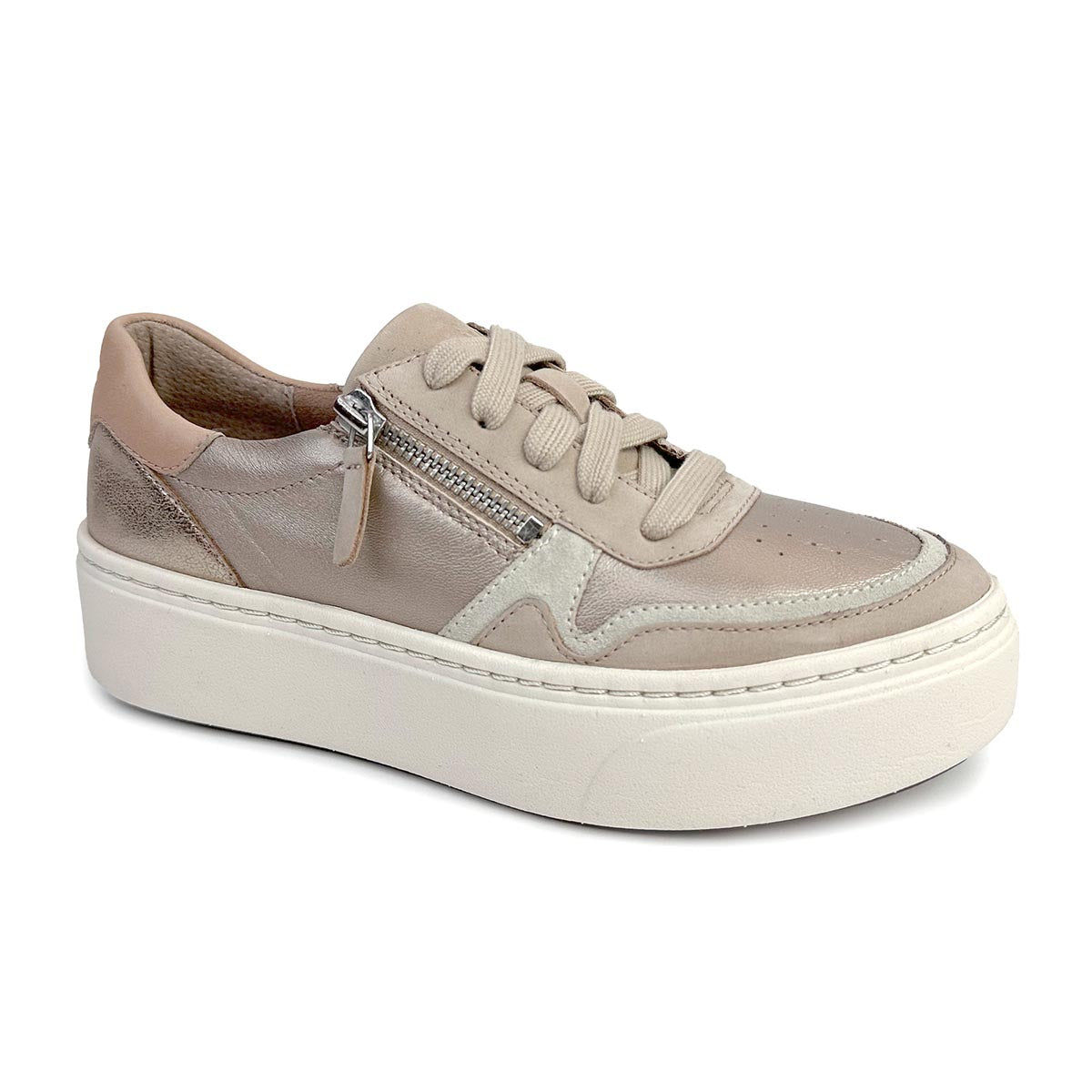Aetrex Leigh Platform Sneakers in Tan