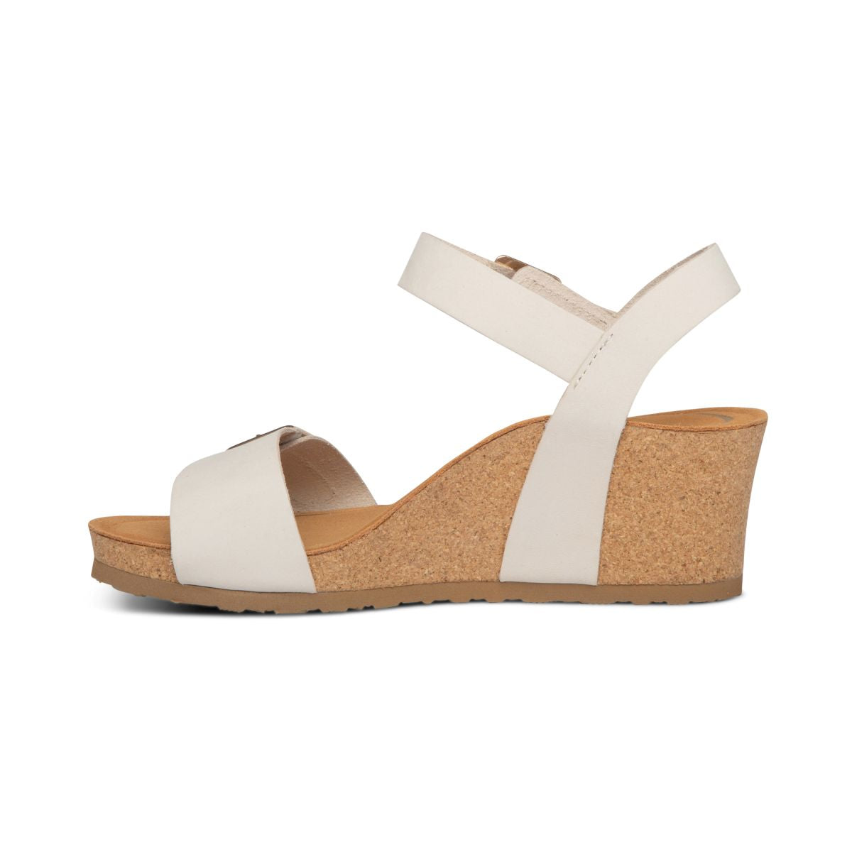 Aetrex Lexa Women's Quarter Strap Wedge – Ivory