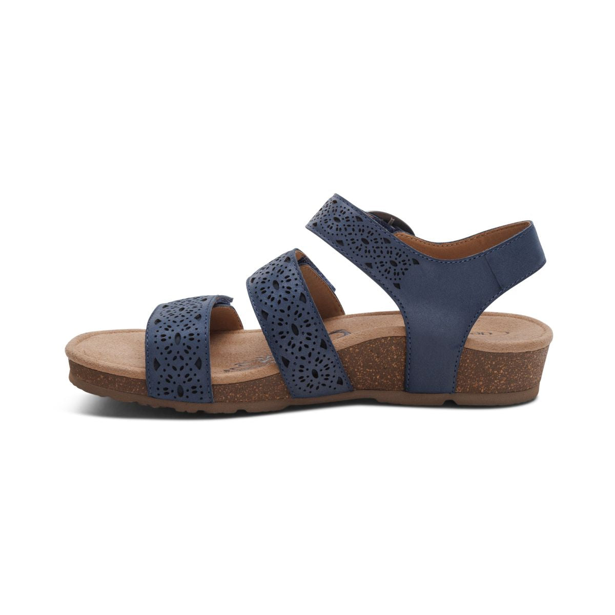 Aetrex Lilly Women's Quarter Strap Cutout Sandal – Navy
