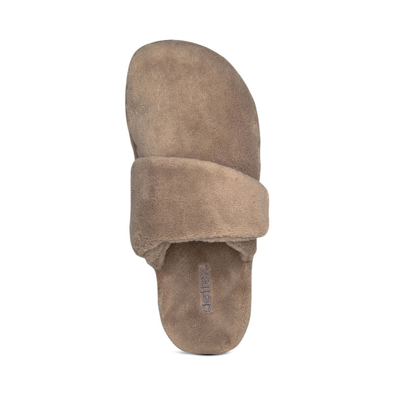 Aetrex Mandy Women's Closed Toe Slipper in Coffee
