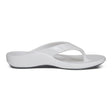 White Aetrex Maui sandal featuring cushioned UltraSky EVA footbed, arch support, soft toe post, and water-friendly dual-density outsole.