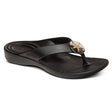 Black Aetrex Maui Starfish sandal showing contoured arch support, soft toe post, and durable dual-density outsole designed for water use and comfort.
