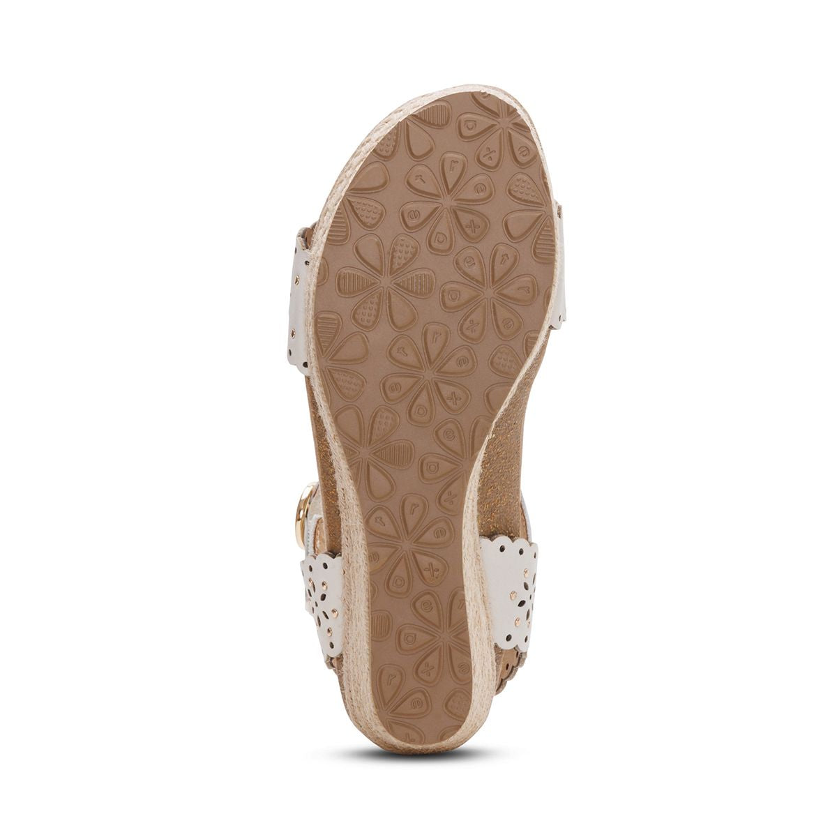 Aetrex Sydney Women's Quarter Strap Espadrille Wedge in Ivory