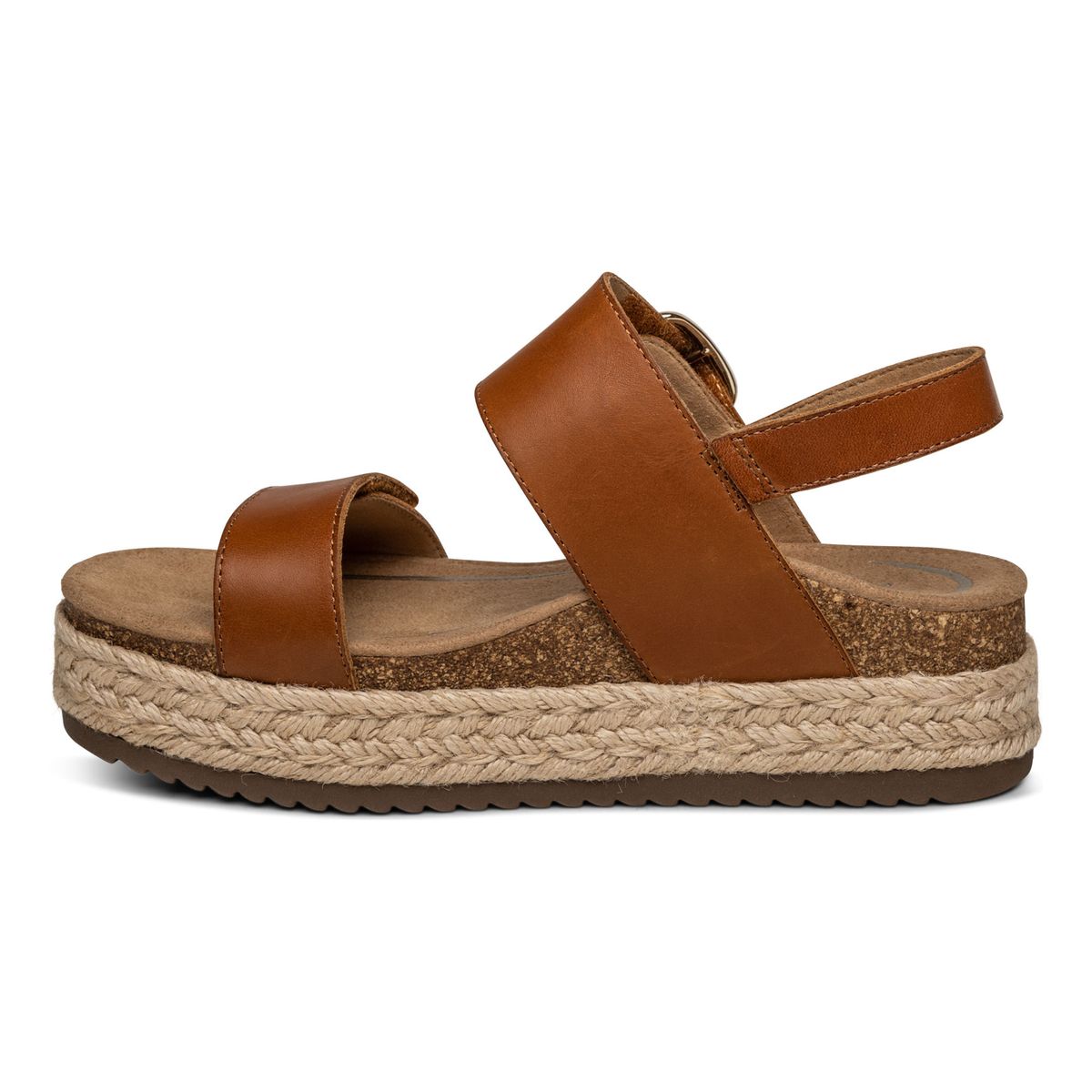Aetrex Vania Women's Arch Support Sandals in Cognac