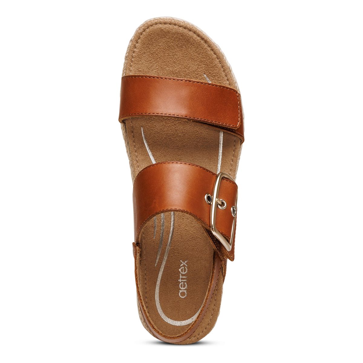 Aetrex Vania Women's Arch Support Sandals in Cognac