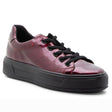 Ara Crystal Women’s Metallic Patent Slip-On Sneakers with elastic laces, cushioned insole, flexible PU sole, and HighSoft comfort technology.