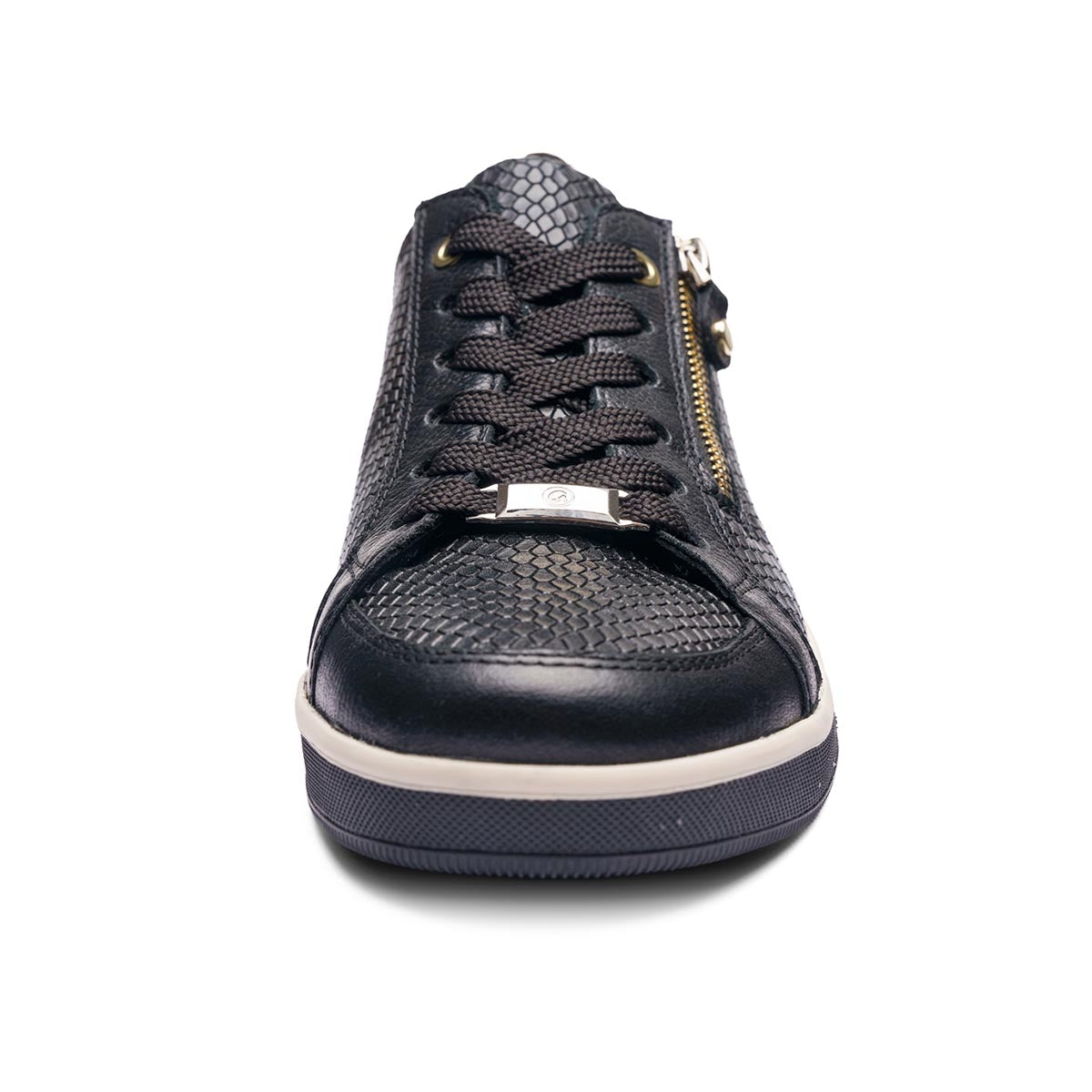 Ara Rei-Low Women's Zip Sneaker in Black Silver