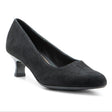 Black suede Ara Kit kitten heel pump. 41409-80