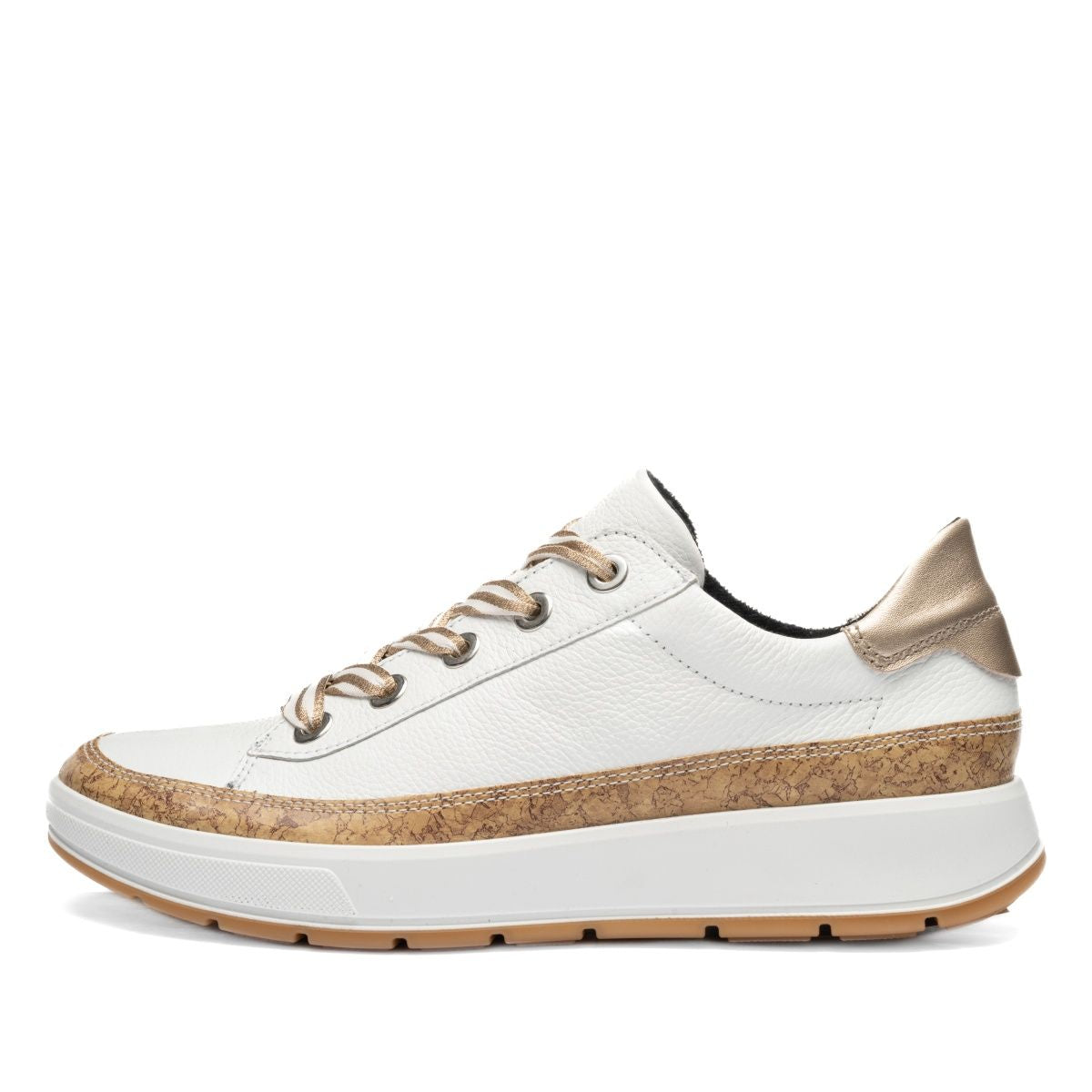 Ara Rem Women's Kork Wrap Lace Sneaker in White