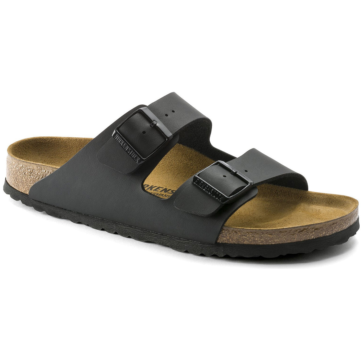 Birkenstock Birko Flor Black 2 Strap Adjustable Unisex Sandal in Black style 51791