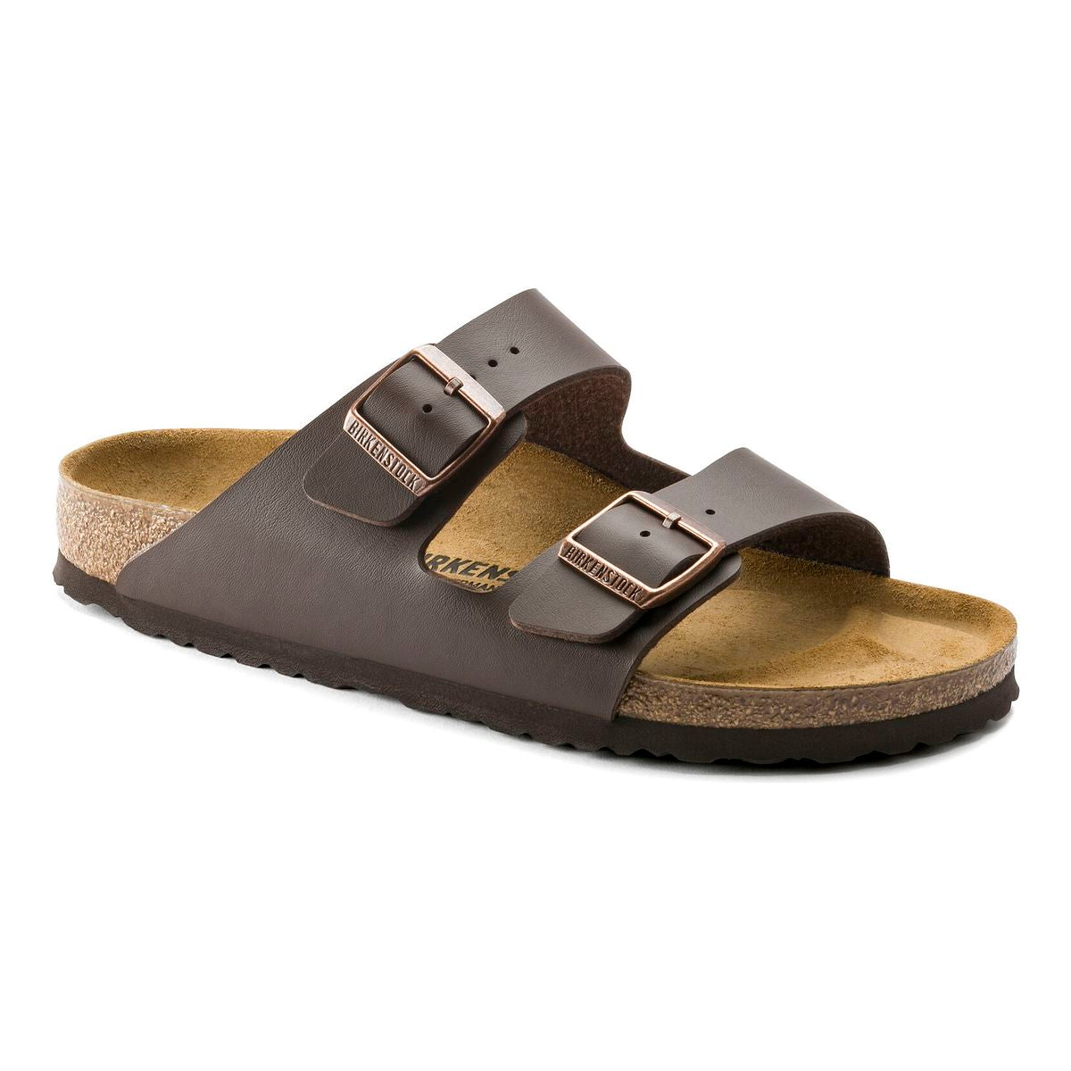 Birkenstock Arizona in Brown (style 51701) two strap unisex sandal with adjustable buckles.
