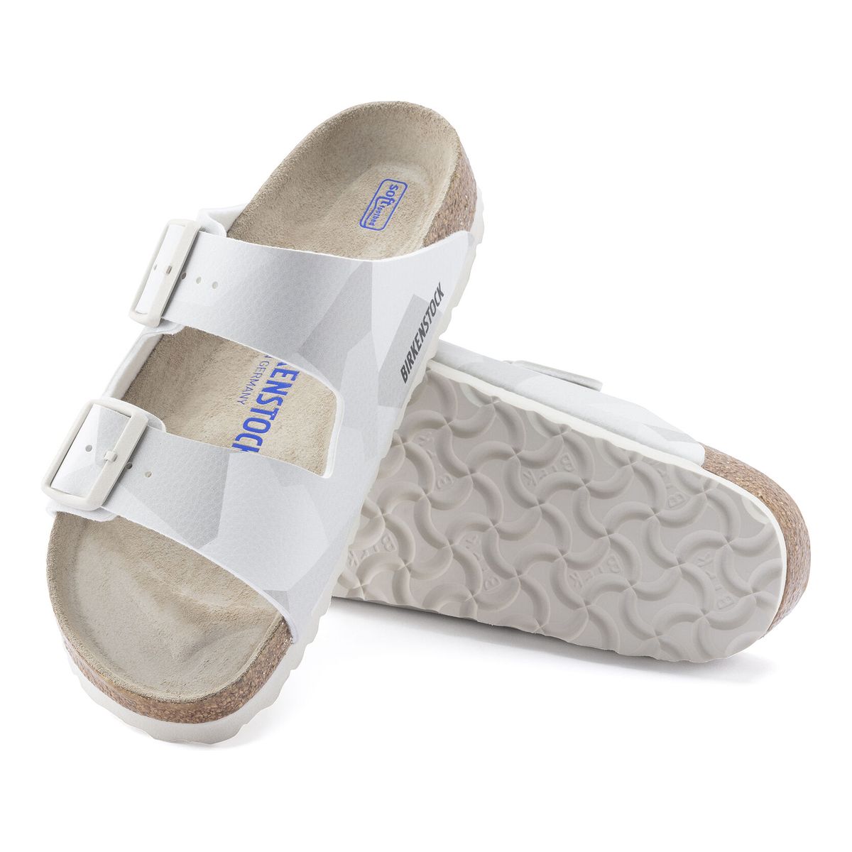Birkenstock Arizona Women's Soft Footbed Birko-Flor in Desert Soil Camo Snow
