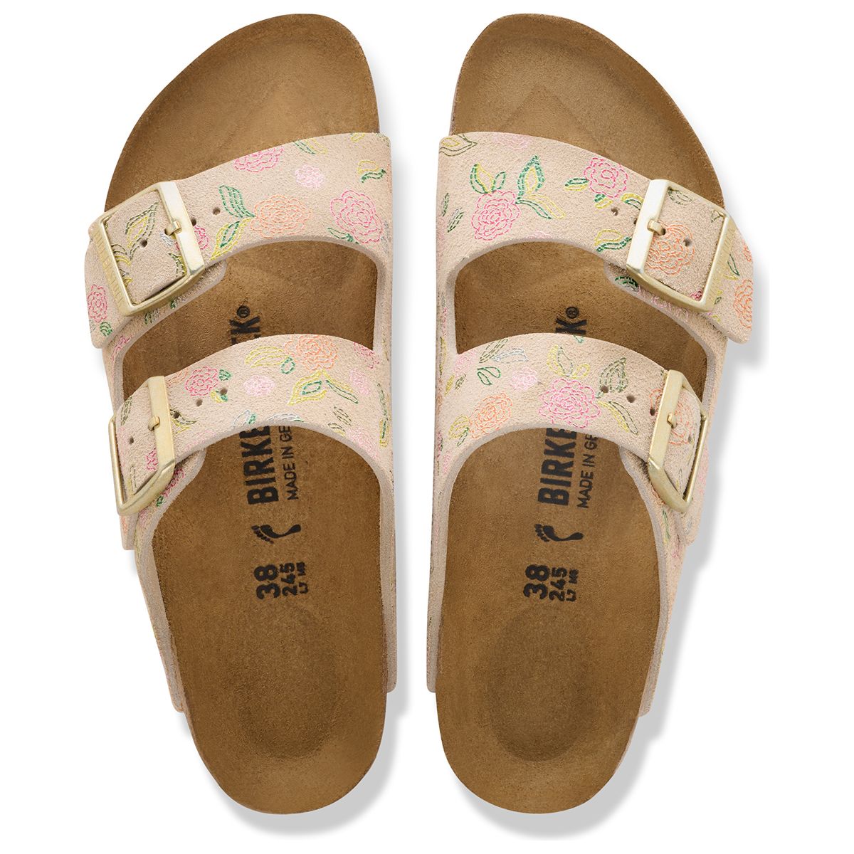 Birkenstock Arizona Suede Leather — Sandcastle Flower Print