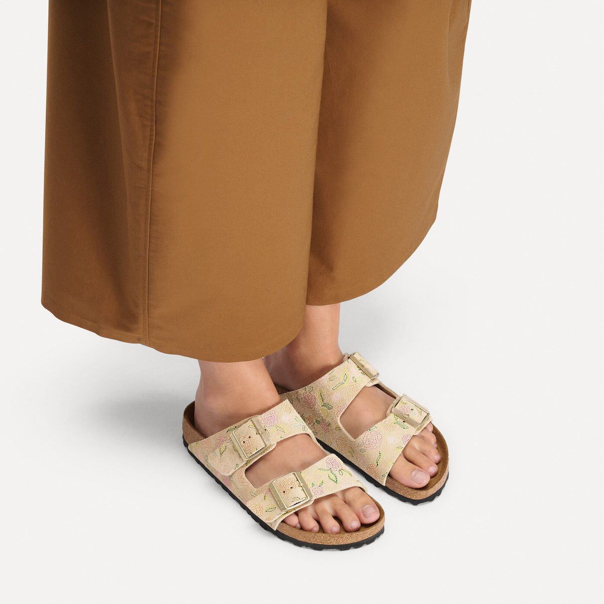 Birkenstock Arizona Suede Leather — Sandcastle Flower Print