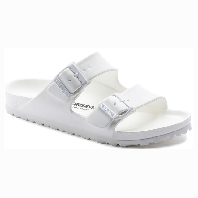 Birkenstock Arizona Essentials EVA in White. Perfect for the beach and pool.