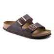 Birkenstock Arizona Soft Footbed sandal in Habana oiled leather with two adjustable straps and contoured cork footbed – available at Walking on a Cloud Canada. Style 52531