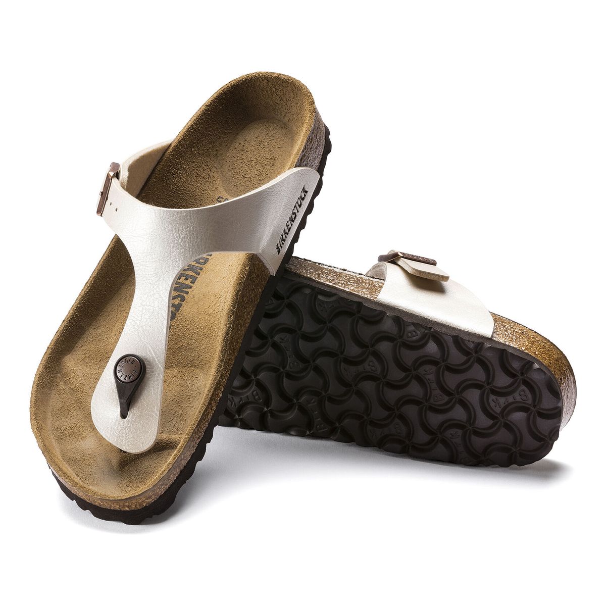 Birkenstock Gizeh Birko-Flor in Pearl White