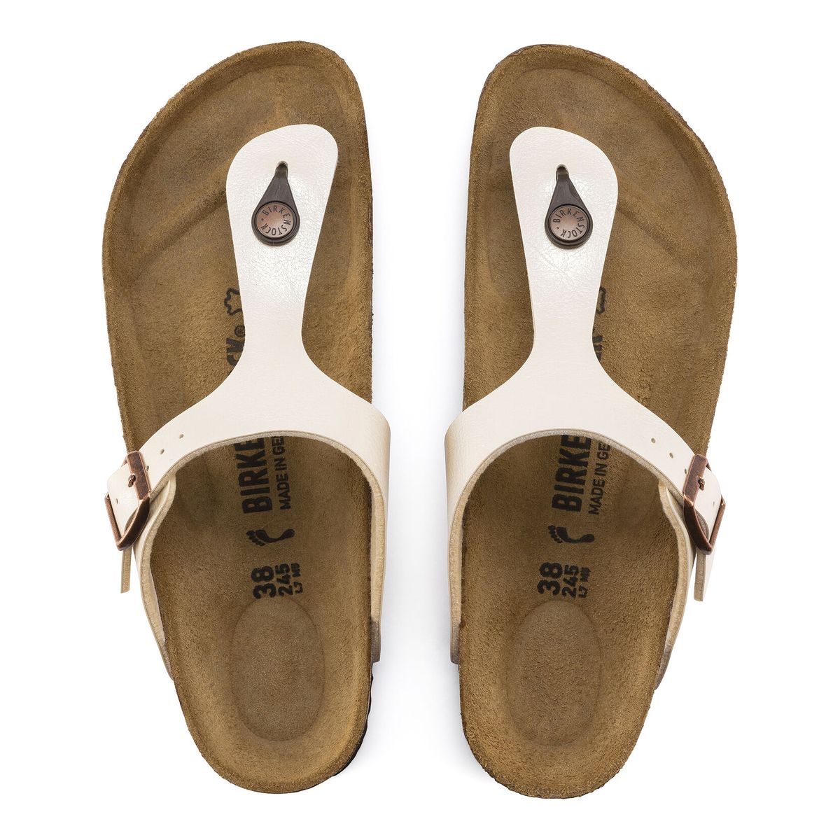 Birkenstock Gizeh Birko-Flor in Pearl White