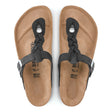 Birkenstock Gizeh Braided Toe Thong adjustable sandal in black. Perfect for a day of walking.