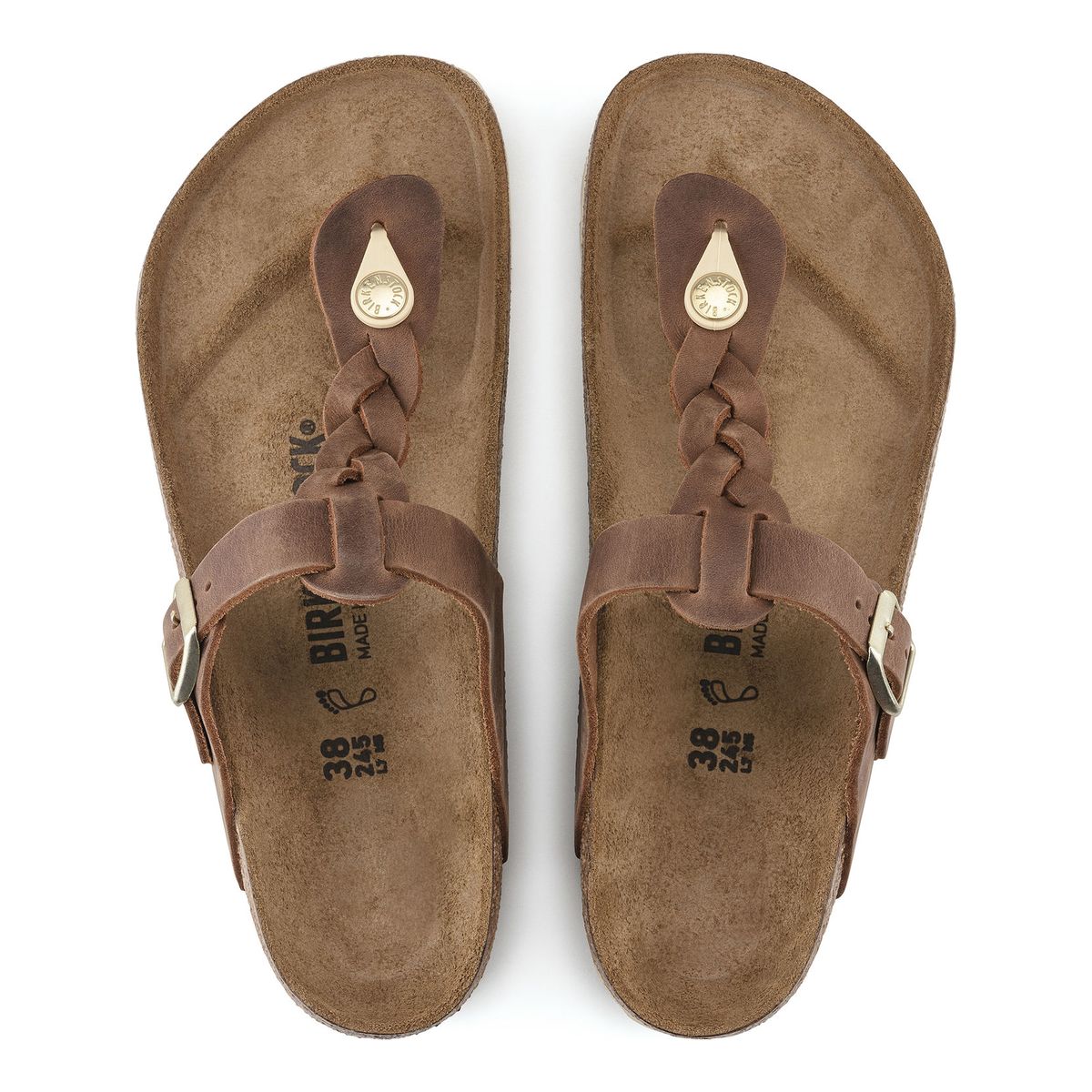 Gizeh Braided Oiled Leather in Cognac