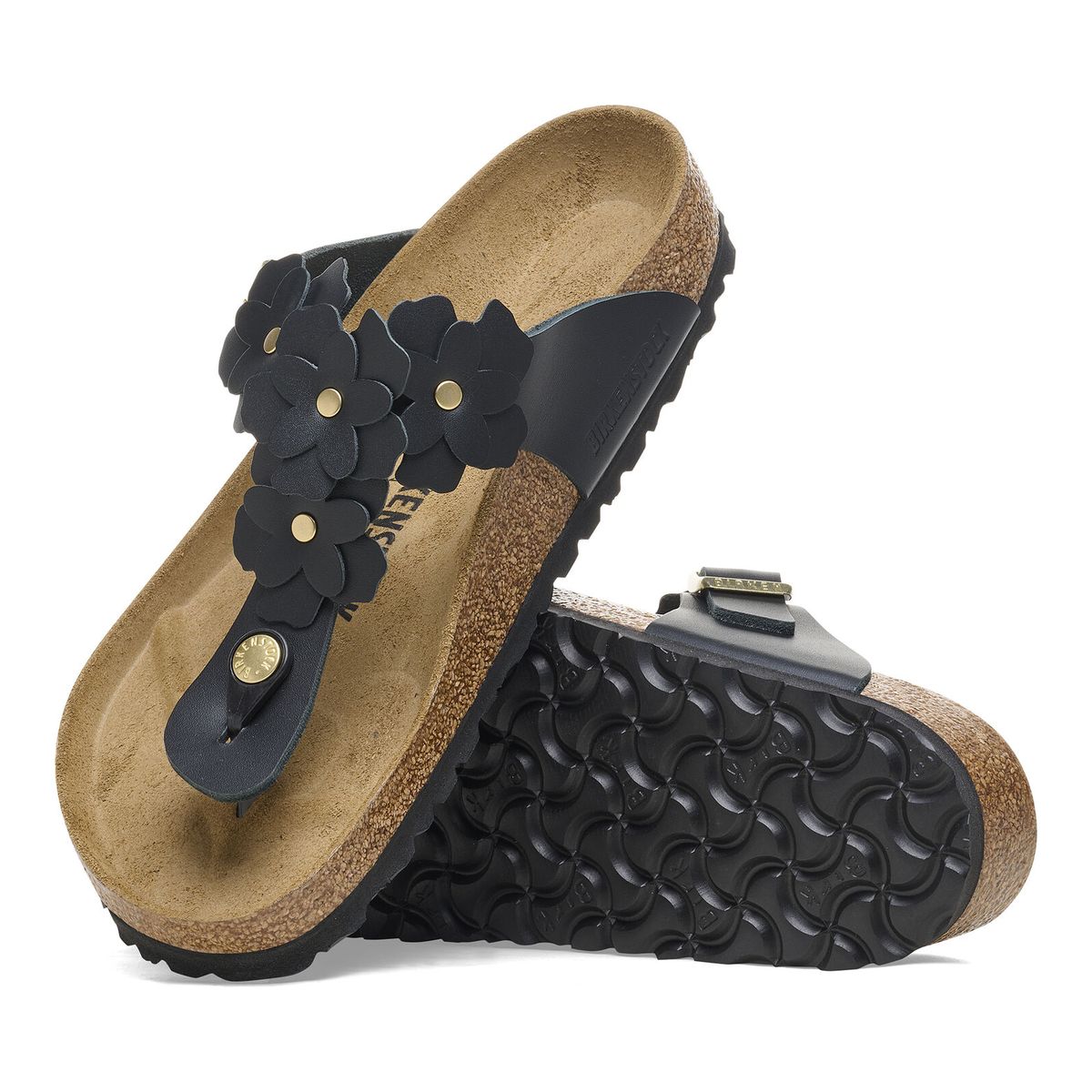 Gizeh flower in Black Leather
