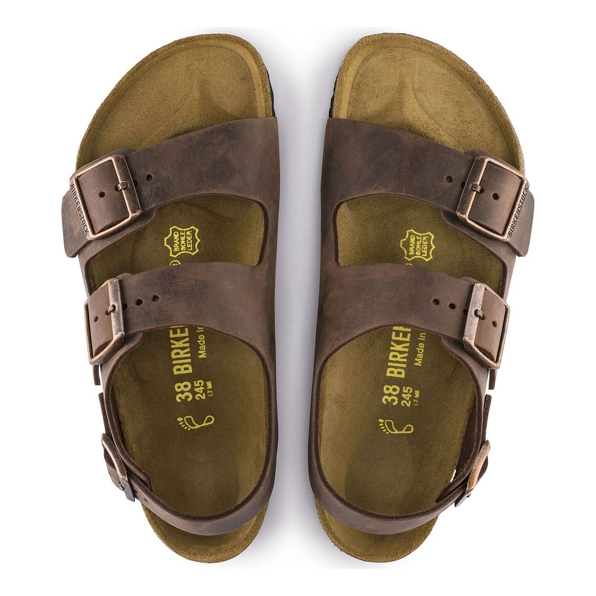Milano Oiled Leather Unisex Sandal in Habana