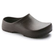 Birkenstock Super Birki unisex slip resistant clog in easy to clean black polyurethane