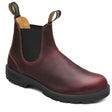 Blundstone 1440 unisex Chelsea boot in rustic redwood leather with elastic side panels, pull tabs, leather lining, and durable shock-absorbing sole. Style #1440