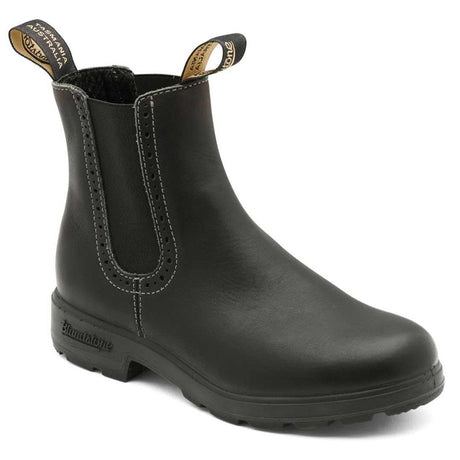 Blundstone 1448 Girlfriend Women’s High Top Boot in black leather with dual elastic side panels, pull tabs, cushioned midsole, removable footbed, and durable TPU outsole. Style #1448