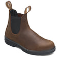 Blundstone 1609 Classic Unisex Boot in antique brown leather with elastic side panels, leather lining, XRD heel cushioning, removable EVA footbed, and durable thermo-urethane outsole. Style #1609