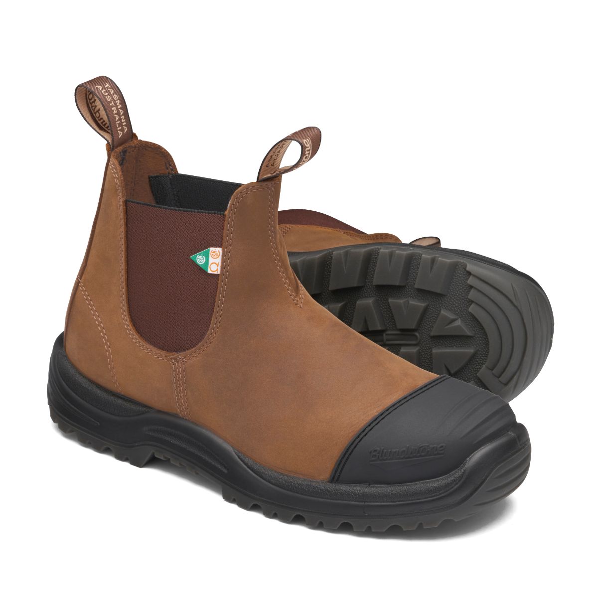 Blundstones 169 Work & Safety Boot Rubber Toe Cap Unisex in Saddle Brown