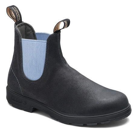 Blundstone 2209 Original Unisex Boot in Steel Grey featuring smooth weather-resistant leather, classic Chelsea boot design with dual grey elastic panels, pull tabs, and a durable TPU outsole. Style #2209