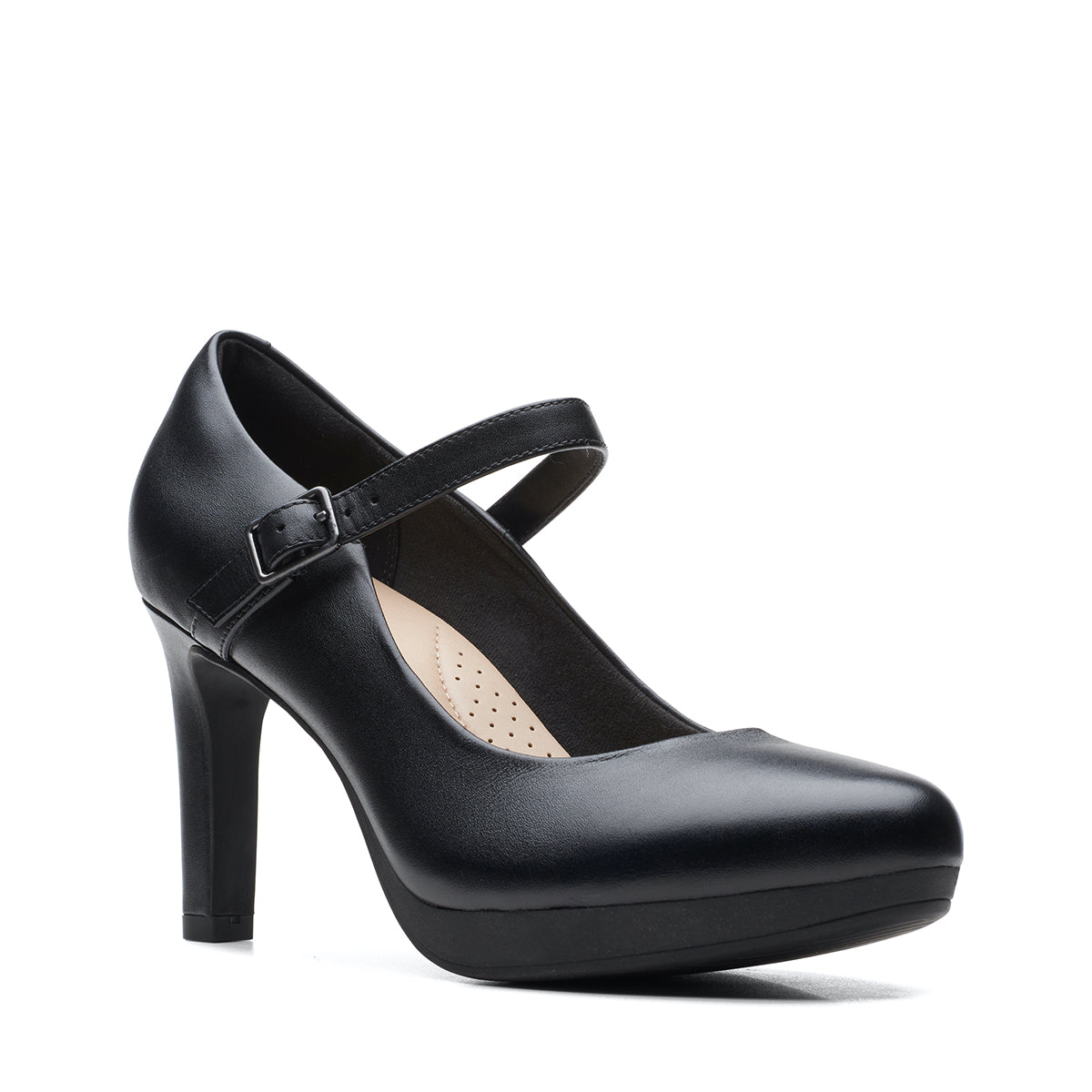 Clarks Ambyr Shine Black Pumps, Dress Heels, Breathable material Women's Shoes. Style #26157784