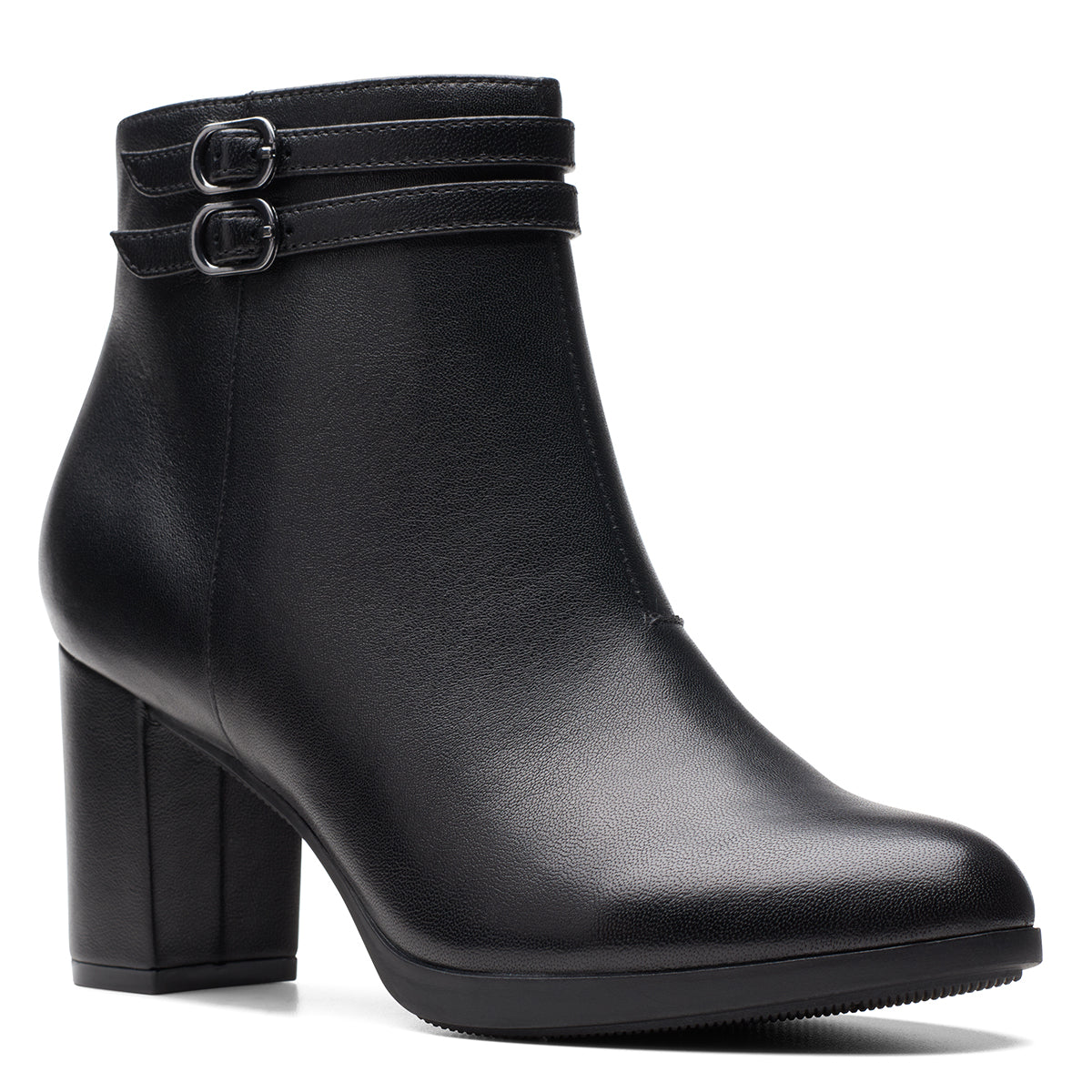 Clarks Bayla Leather Boots,Classy Heel Dress shoe Side Zipper, Style #26174481