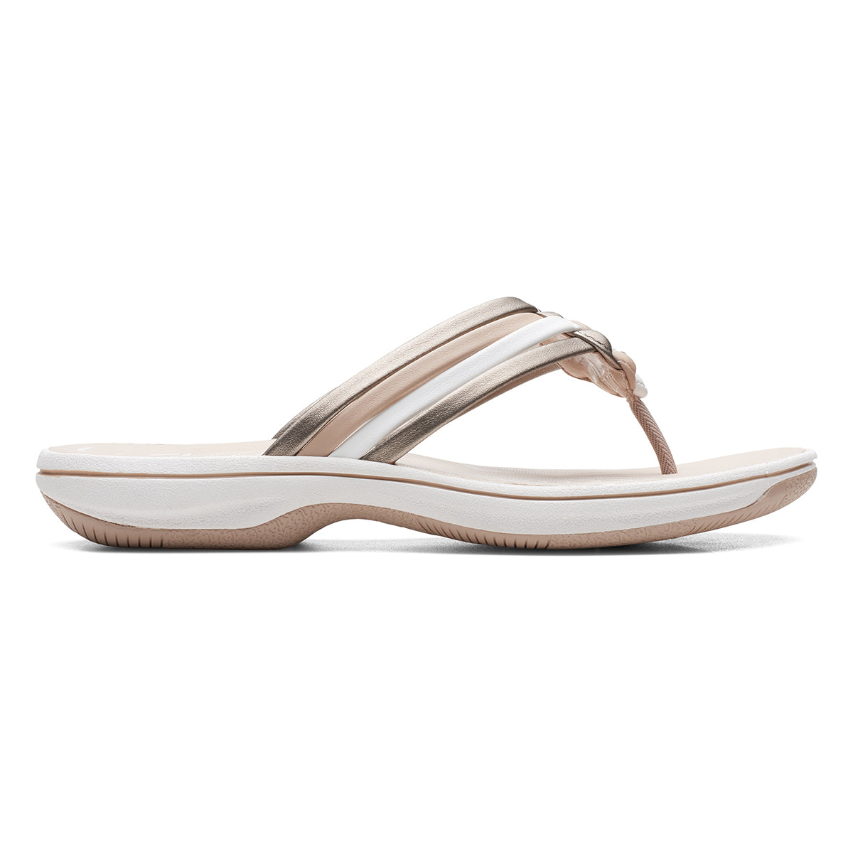 Clarks Breeze Coral Women's Thong Sandals in Coral Metal