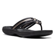 Clarks Breeze Coral Pat, Comfortable Women's Sandal Black and Coral Accent, Style #26171935