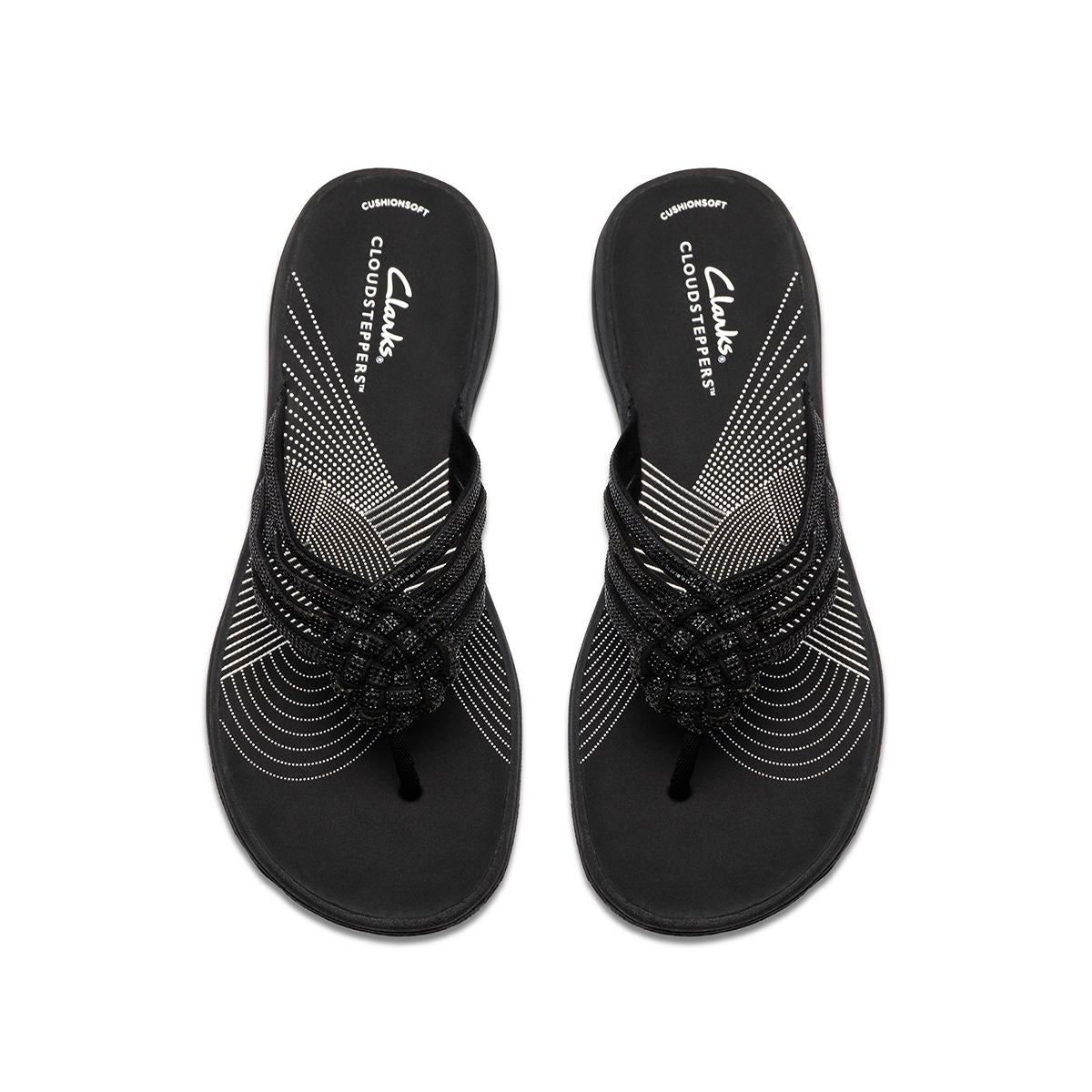 Clarks Breeze Gem Women's Thong Sandals in Black