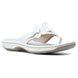 Clarks Brinkley Flora women’s thong sandal in white with floral strap detail, Flip Flops Style #26159860