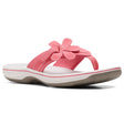 Clarks Brinkley Flora women’s thong sandal in coral with floral strap detail