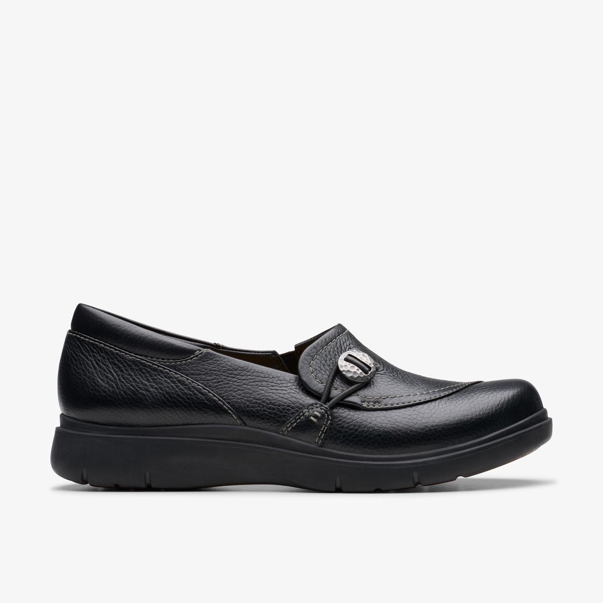 Clarks Certina Ease Women's Slip Ons in Black, Leather shoes. Style #26179947