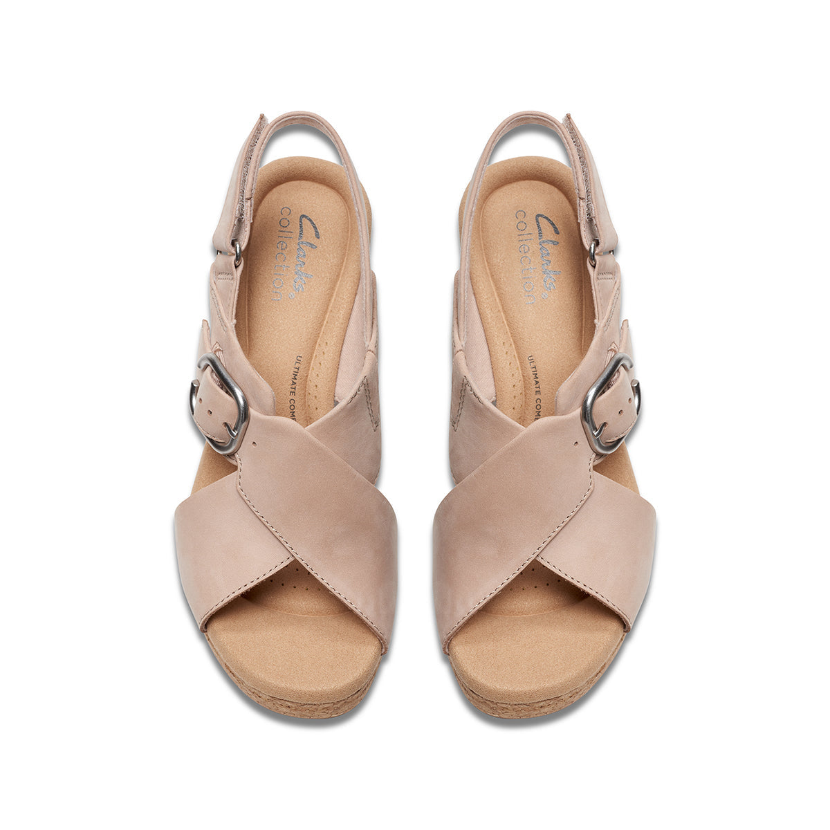 Clarks Giselle Dove Women's Wedge Sandals in Sand Nubuck